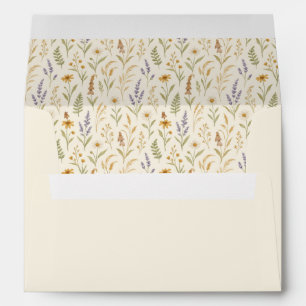 Elegant Watercolor Wildflower Wedding Envelope