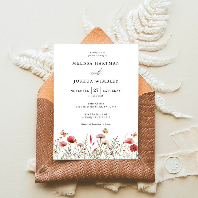 Elegant Watercolor Wildflower Wedding Invitation (Creator Uploaded)