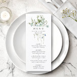 Elegant Watercolor Wildflower Wedding Menu<br><div class="desc">This elegant wedding menu features beautiful hand-painted watercolor wildflowers arranged as a bouquet,  perfect for spring,  summer,  or fall weddings. For more advanced customisation of this design,  please click the BLUE DESIGN TOOL BUTTON above!  Matching items are also available.</div>
