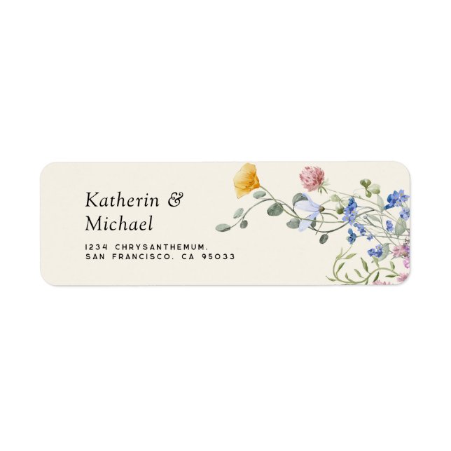 Elegant Watercolor wildflowers meadow Wedding (Front)