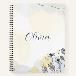 Elegant Watercolor Wildflowers Notebook