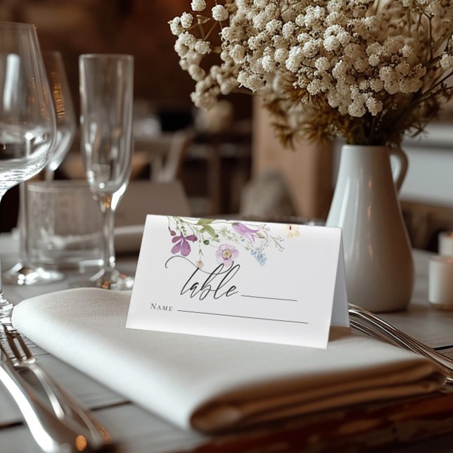Elegant watercolor wildflowers place cards (Creator Uploaded)
