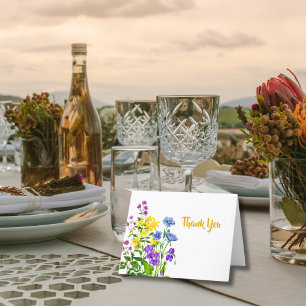 Elegant Watercolor Wildflowers Thank You