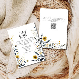 Elegant Watercolor Wildflowers Wedding Hotel Enclosure Card