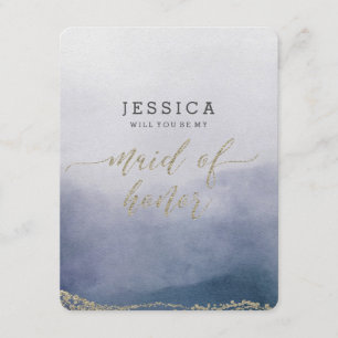 Elegant Watercolor Will You Be My Maid of Honour Invitation