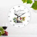 Elegant Watercolor Wine Newlyweds Names<br><div class="desc">This elegant Watercolor Wine Newlyweds' Names Large Clock features a beautifully crafted watercolor design of a wine glass and bottle, making it an ideal gift for any bridal shower, anniversary, or wedding. This exquisite clock adds a touch of sophistication to any space and serves as a cherished keepsake for the...</div>