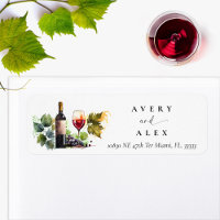 Elegant Watercolor Wine Themed Wedding Return
