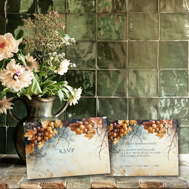  Elegant Watercolor Winery Vineyard Wedding  RSVP Card (Creator Uploaded)