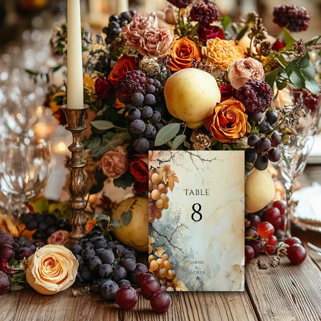  Elegant Watercolor Winery Vineyard Wedding  Table Number (Creator Uploaded)