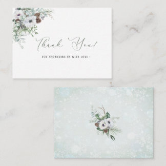 Elegant Watercolor Winter Anemones flowers Baby sh Card
