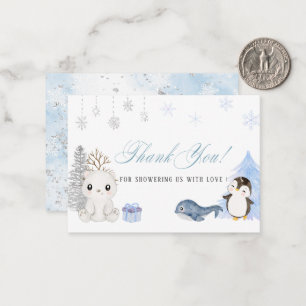 Elegant Watercolor Winter arctic animals Baby show Card