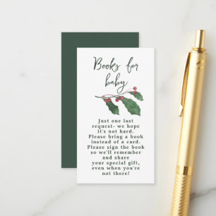 Elegant Watercolor Winter Woodland Baby Shower Enclosure Card