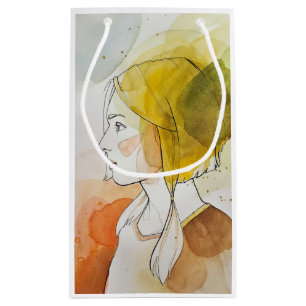Elegant Watercolor Woman Gift Bag