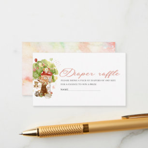 Elegant Watercolor woodland party baby shower diap Enclosure Card