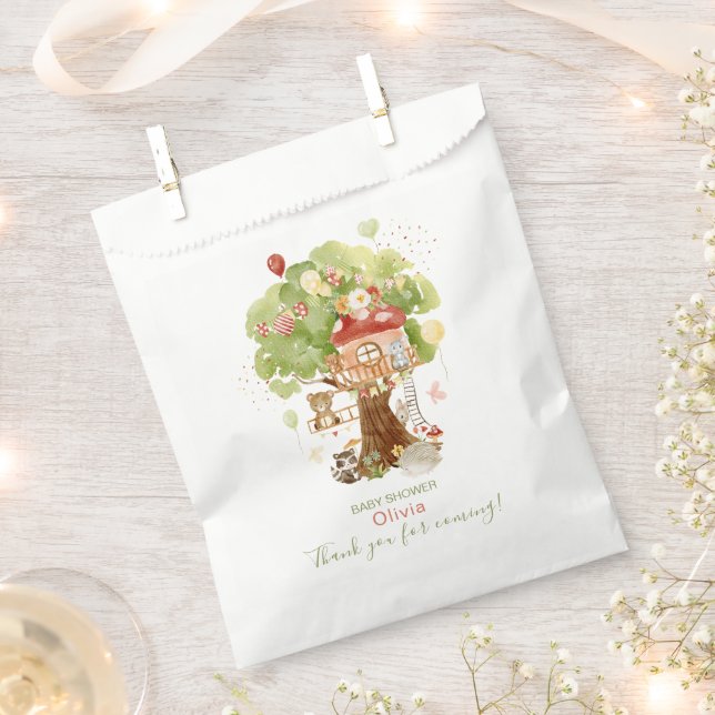 Elegant Watercolor Woodland party Baby shower Favour Bags (Clipped)