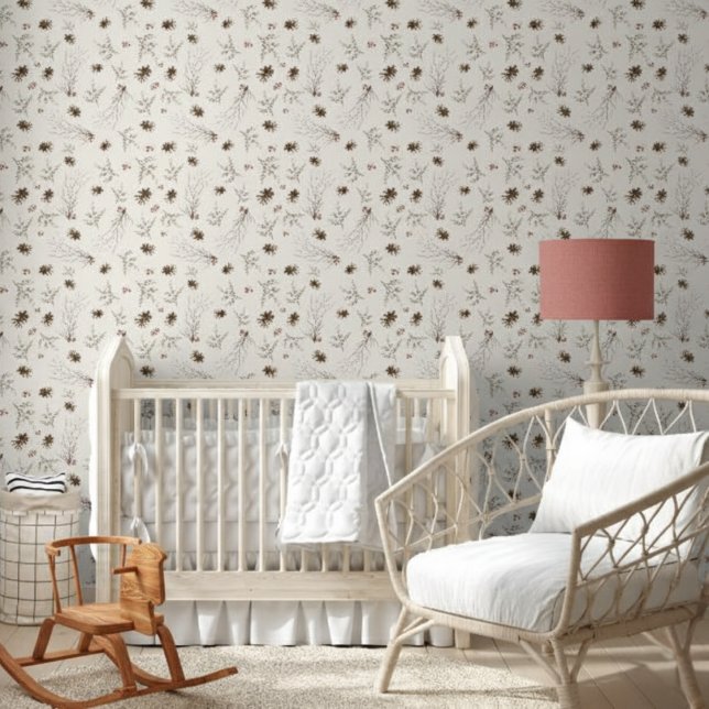 Elegant Watercolor Woodland Winterberry Pattern Wallpaper (Creator Uploaded)