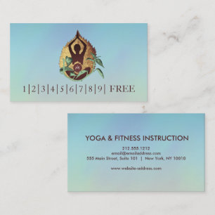 Elegant Watercolor YOGA Instructor Logo Business Card