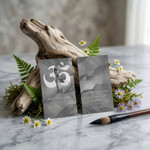 Elegant Watercolor Yoga Meditation Pose Om Symbol Business Card