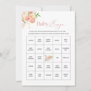 Elegant WatercolorCitrus Pink Floral Baby Shower Holiday Card