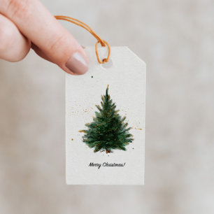 Elegant Watercolour Christmas Tree Gift Tags