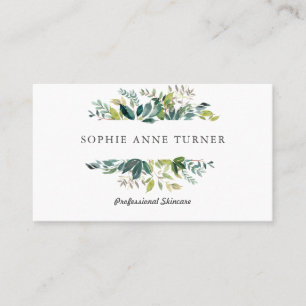 Elegant Watercolour Greenery Frame Business Card