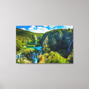 Elegant waterfall scenic, Croatia Canvas Print