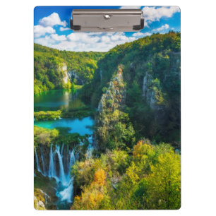 Elegant waterfall scenic, Croatia Clipboard