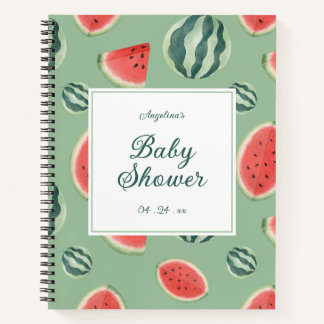 Elegant Watermelon Baby Shower Gift List Notebook