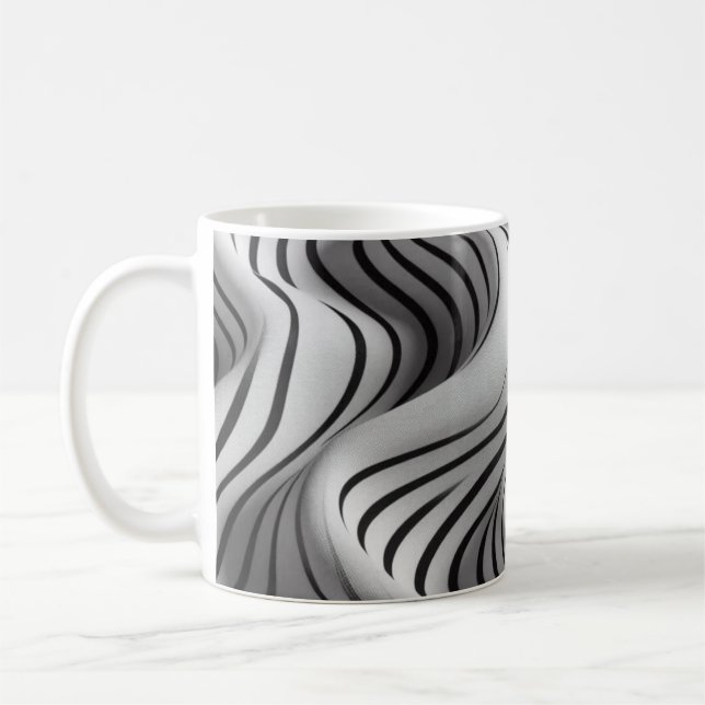 Elegant Waves Fabric Design 5 Coffee Mug (Left)