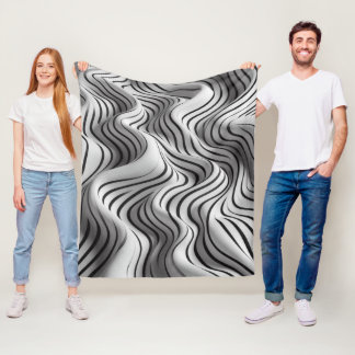 Elegant Waves Fabric Design 6 Fleece Blanket