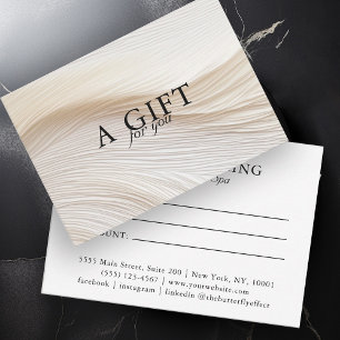Elegant, waves, salon, gift certificate