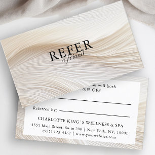 Elegant, waves, salon, referral card