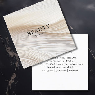 Elegant, waves, salon, square business card