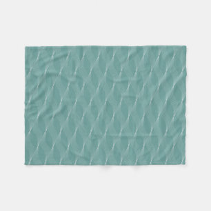 Elegant Waves Weave Pattern Green Background Fleece Blanket