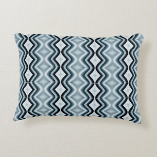 Elegant Wavy Blue Pattern Decorative Cushion