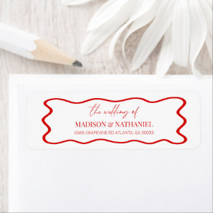 Elegant Wavy Border Wedding Return Address