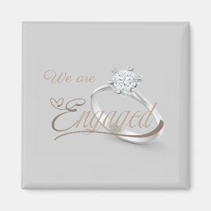 Elegant “We Are Engaged” Engagement Party Magnet