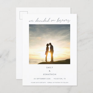 Elegant We Decided on Forever Photo Announcement Postcard