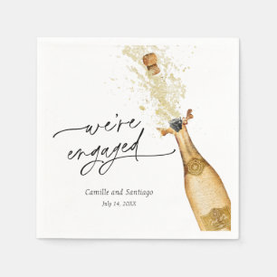 Elegant We’re Engaged Paper Napkins