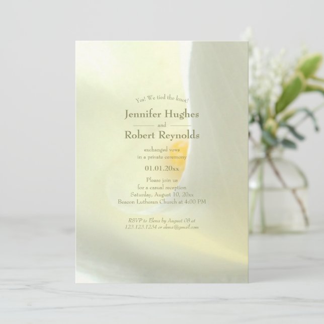 Elegant We Tied The Knot Floral Elopement Invitation (Standing Front)
