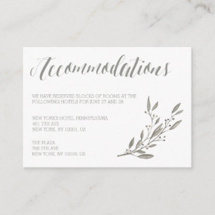 Elegant Wedding Accommodation Cards Grey Floral