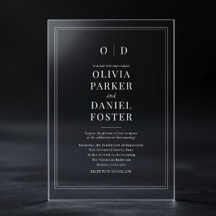 Elegant Wedding Acrylic Invitations