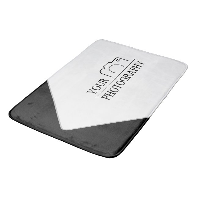 Elegant Wedding Add Personalised Photography Bath Mat (Angled)
