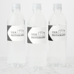 Elegant Wedding Add Personalised Photography Water Bottle Label