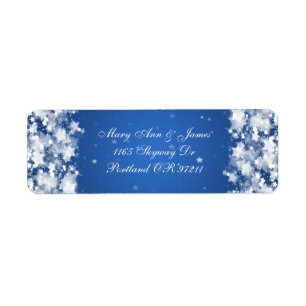 Elegant Wedding Address Dazzling Stars Blue