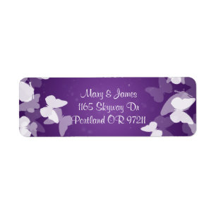Elegant Wedding Address Elusive Butterflies Purple
