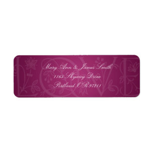 Elegant Wedding Address Love Flourish Berry Pink