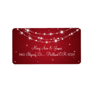 Elegant Wedding Address Sparkling Chain Red Label