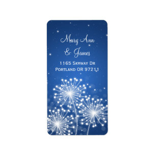 Elegant Wedding Address Summer Sparkle Sapphire Label