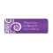 Elegant Wedding Address White Swirls Purple